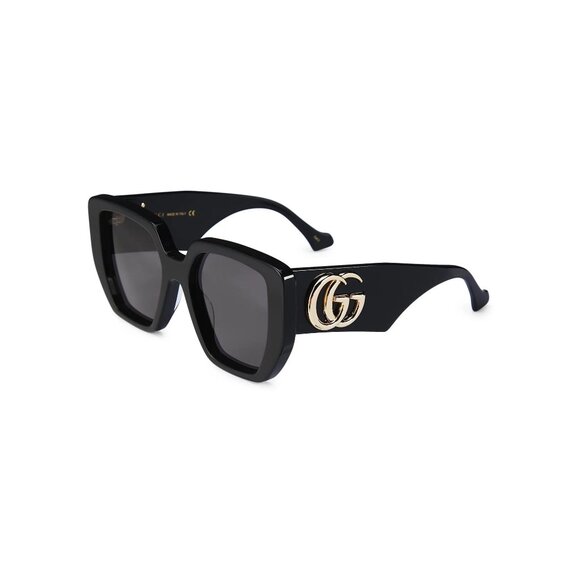 B-100. Gucci Generation 54MM Oversized Rectangular Sunglasses Black Grey GG0956S - Picture 1 of 1